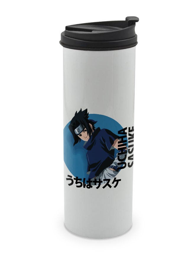 LIT Naruto White Tumbler For Hot Drinks Sasuke Uchiha White Tumbler Konohagakure's Uchiha Clan Travel Coffee Tumbler Naruto Manga Fan Gift-Naruto: Shippuden - Image 1
