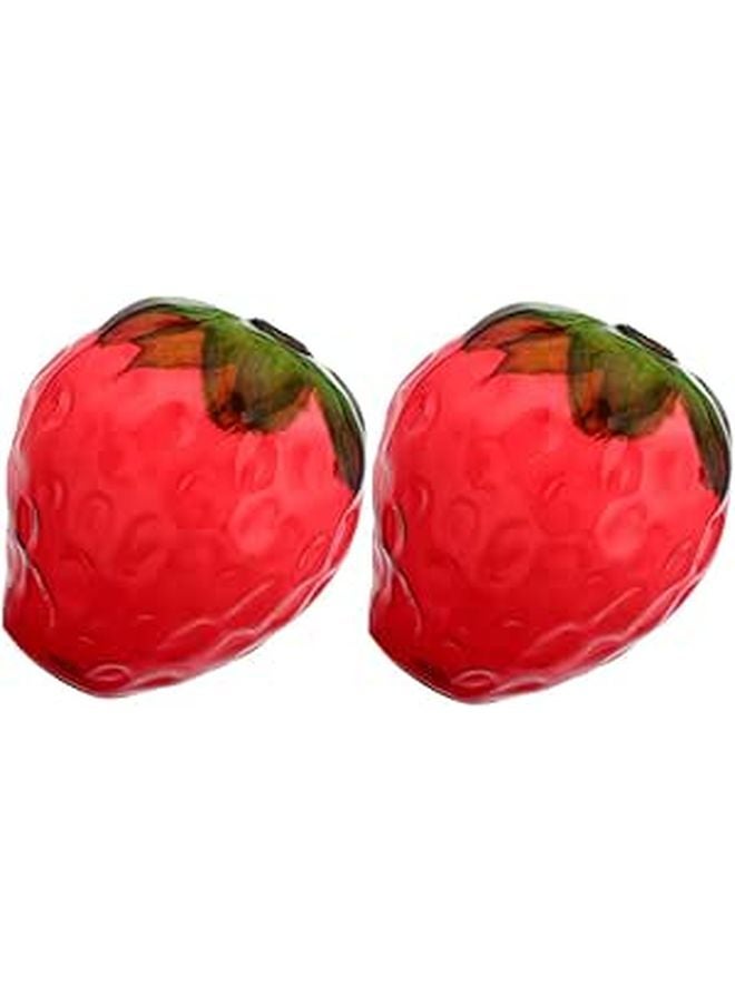 2pcs Strawberry Shaped Glass Cups For Beverages Wine Party - Image 1