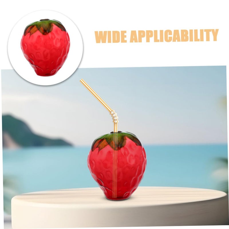 2pcs Strawberry Shaped Glass Cups For Beverages Wine Party - Image 4