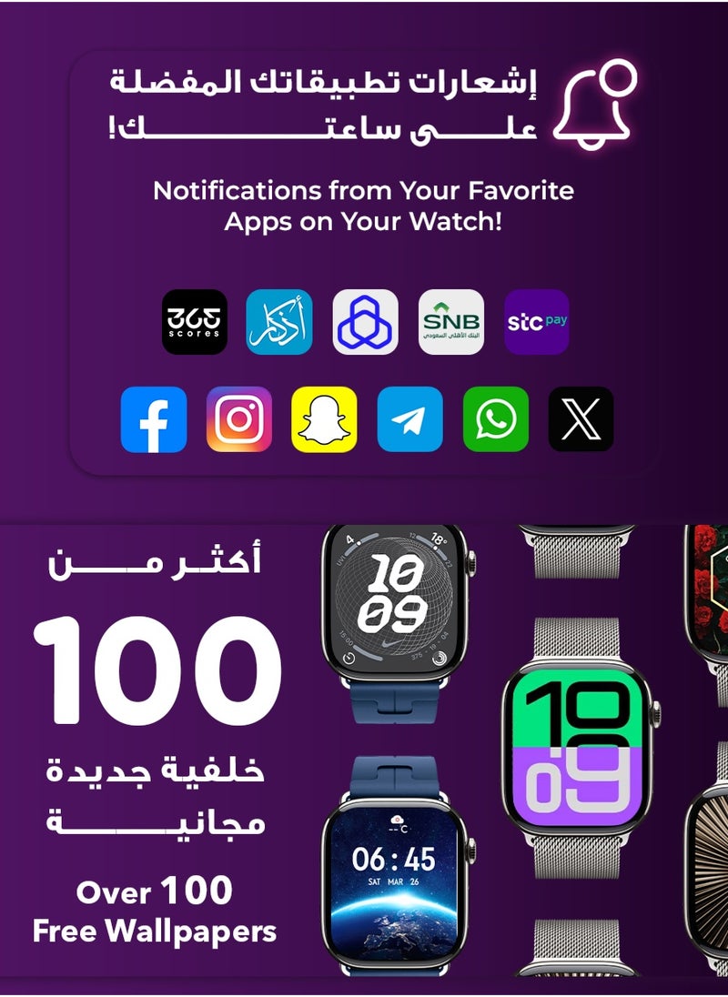 Smartwatch 10th Gen – Silver, 46mm | AMOLED Ultra-Clear Display, Photo Display Feature, Exclusive App, “Remember You” instance messaging, Slimmer Design with Reduced Bezels, New Colors with Extra Strap, Call & Notification Support.