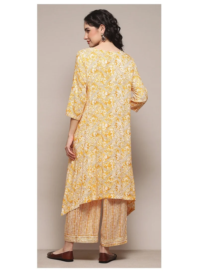 Biba yellow Yellow Rayon Straight Suit Set for Women | Best Price UAE