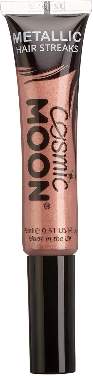 Metallic Hair Colour Streaks Cosmic Moon 15ml Rose Gold Temorary Wash Out Hair Dye