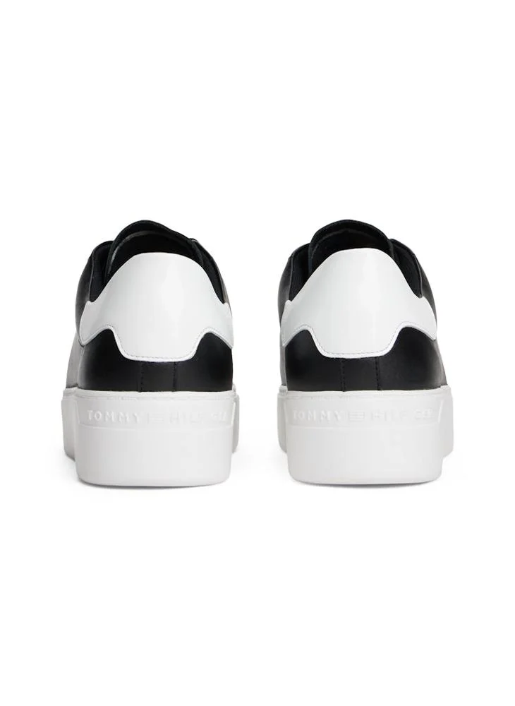 TOMMY HILFIGER Leather Contrast Heel Platform Trainers