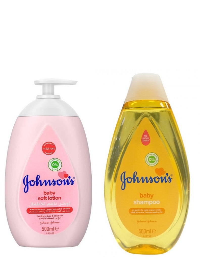 Johnson's Johnson Baby Shampoo And Baby Lotion 500ml - Image 1