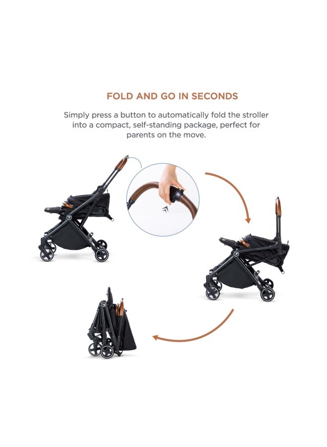 TEKNUM Compacto Auto Fold 360°  Reversible Stroller - Black - Image 5