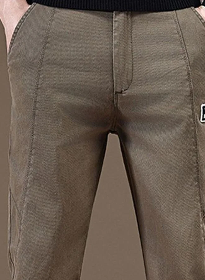 YUNIQEE Brown Solid Trouser