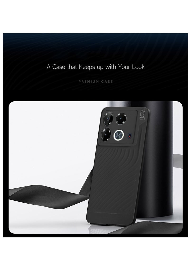 Gear4 - Soft Liquid Silicone With Wavey Texture Case Cover For Infinix Note 40 4G 2024 Gear4 Black - Image 1