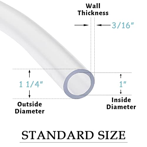 DAVCO 1" ID x 25ft Clear Vinyl Tubing, Low Pressure Flexible PVC Tubing, Heavy Duty UV Chemical Resistant Lightweight Plastic Vinyl Hose, BPA Free and Non Toxic - Image 2