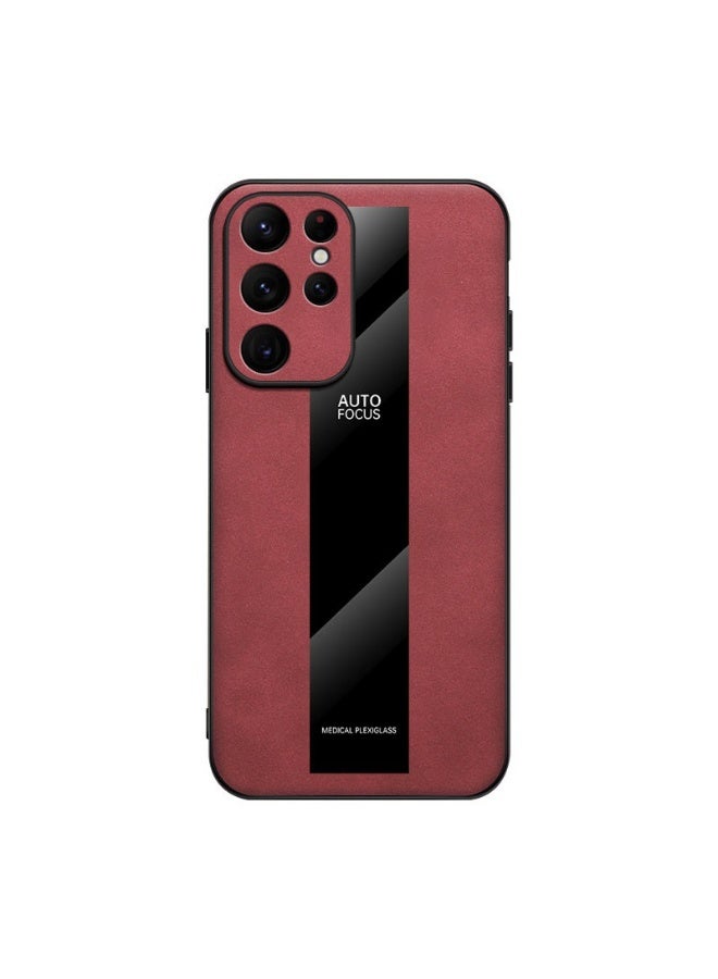 Suitable for Samsung Galaxy S25 Ultra phone case, made of light luxury sheepskin material, suede skin friendly anti slip, anti-collision protection, red color - Image 4