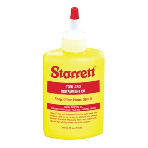 Starrett Tool and Instrument Oil - Extra-Fine Lubricant - Ideal for Measuring Tools, Precision Instruments and Light Machinery - 4 fl. oz - 1620 - Image 1