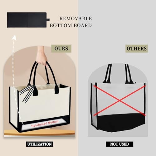 BeeGreen Embroidery Monogram Canvas Tote Bag Initial Personalized Gifts Bags for Birthday Beach Work Wedding Gift Basket for Women Teacher Mom Friend Coworkers Sister Nurse Cute Totes Cool(Letter D) - Image 3