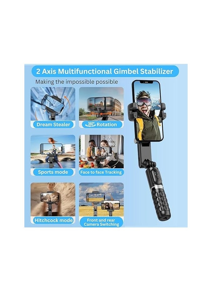 ELTRAZONE Q18 2-Axis Smartphone Gimbal Stabilizer with Remote Control – Intelligent Auto Face Tracking, 360° Smooth Stabilization, Portable Foldable Design, Perfect for Vlogging, Social Media Content Creation, Live Streaming, and Cinematic Videos  - Image 2