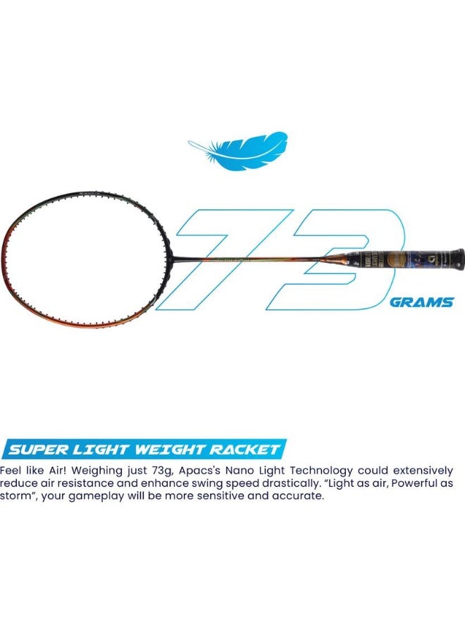 Apacs apacs Asgardia Lite (73G, 35 LBS) Orange, Black Unstrung Badminton Racquet  (Pack of: 1, 73 g)  - Image 5