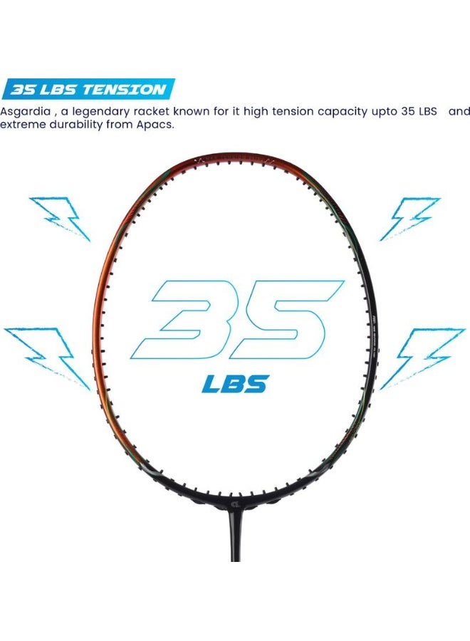 Apacs apacs Asgardia Lite (73G, 35 LBS) Orange, Black Unstrung Badminton Racquet  (Pack of: 1, 73 g)  - Image 4