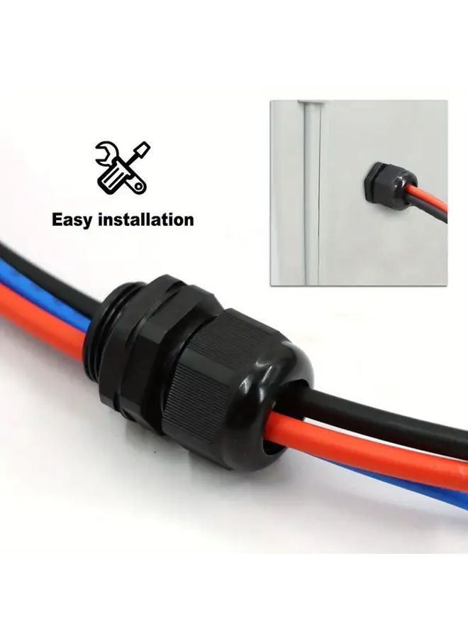 Black PG11 12pcs Nylon Cable Sealing Grommets With Washers For 3 14mm Electrical Boxes - Image 4