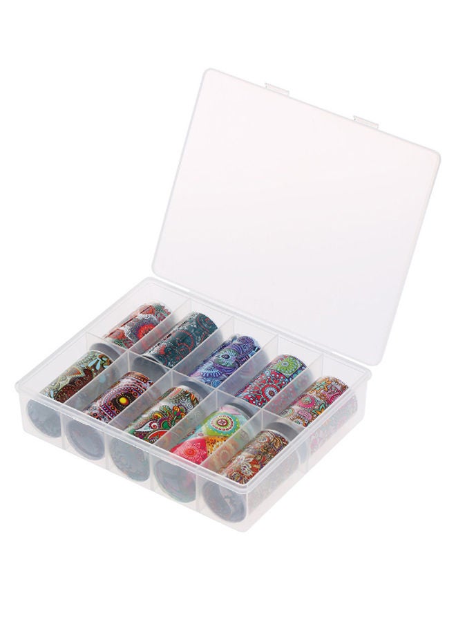NIBEMINENT 10-Piece Nail Foil Polish Sticker Roll Set Multicolour - Image 1