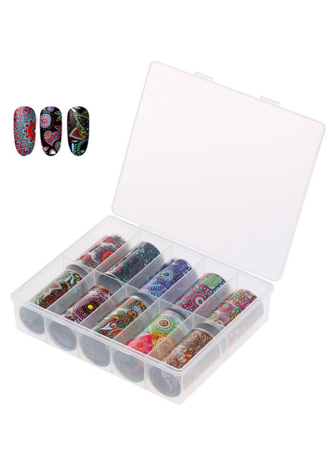 NIBEMINENT 10-Piece Nail Foil Polish Sticker Roll Set Multicolour - Image 2