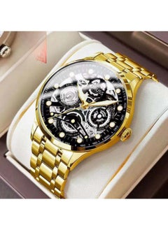 NIBEMINENT Automatic Movement Watch Men's Hollow Calendar Luminous Non-mechanical Korean Style Steel Wrist 