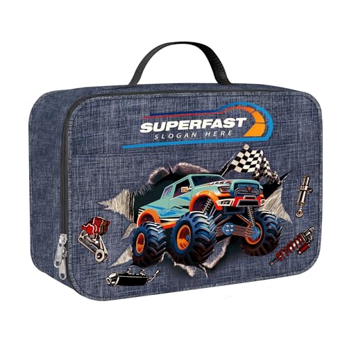 Clastyle 3D Insulated Kids Lunch Bag Large Thermal Cooler Bag for Boy Picnic School Lunch Box ToteMonster Truck