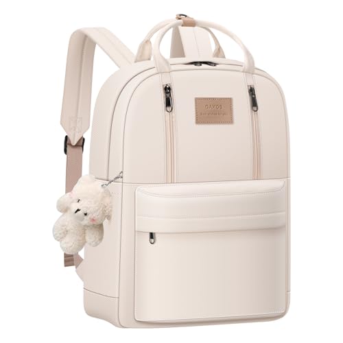 GAXOS Cute Backpack for School Aesthetic Backpack Purse for Women Girls White Book Bag Korea Style Bookbag - Image 1