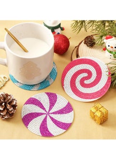 LKTOCAFT Diamond Art Coasters Set  8 Pcs Round Wooden Cup Holders with DIY Kit, Perfect for Home Bar Table Decor, Crafts & Gifts  - Image 2