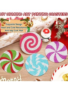 LKTOCAFT Diamond Art Coasters Set  8 Pcs Round Wooden Cup Holders with DIY Kit, Perfect for Home Bar Table Decor, Crafts & Gifts  - Image 4