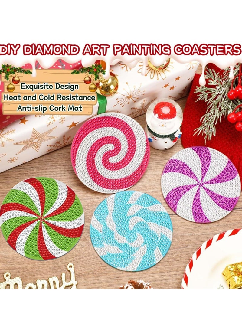 LKTOCAFT Diamond Art Coasters Set  8 Pcs Round Wooden Cup Holders with DIY Kit, Perfect for Home Bar Table Decor, Crafts & Gifts  - Image 4