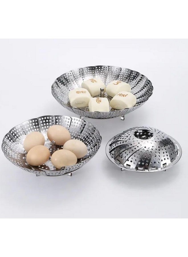 JUGTE Vegetable Steamer Basket Premium Stainless Steel Veggie Steamer Basket Folding Expandable Steamers to Fits Various Size Pot Stainless Steel Vegetable Steamer Basket - Adjustable & Collapsible Design (30 CM) - Image 5