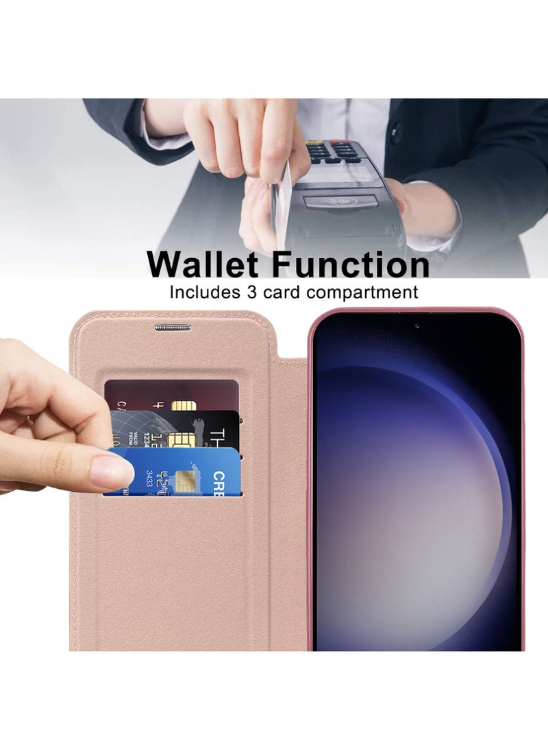 Rock Pow Leather Flip Samsung S24 Plus Case for Samsung 2024 Personalized Texture Leather Flip Phone Case, Flip Leather Case for Samsung with Credit Card Holder  - Image 5
