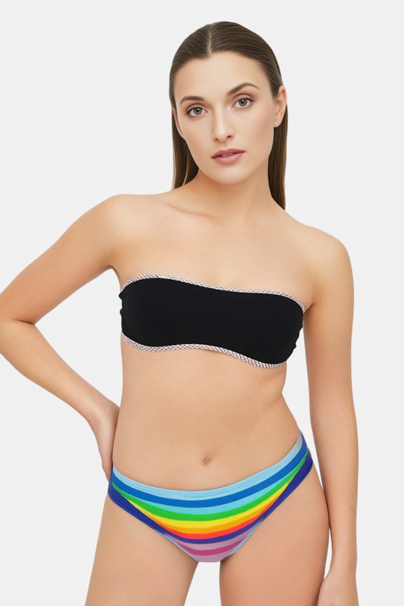 arena بلوزة بيكيني بسيطة للنساء، سوداء - Image 1