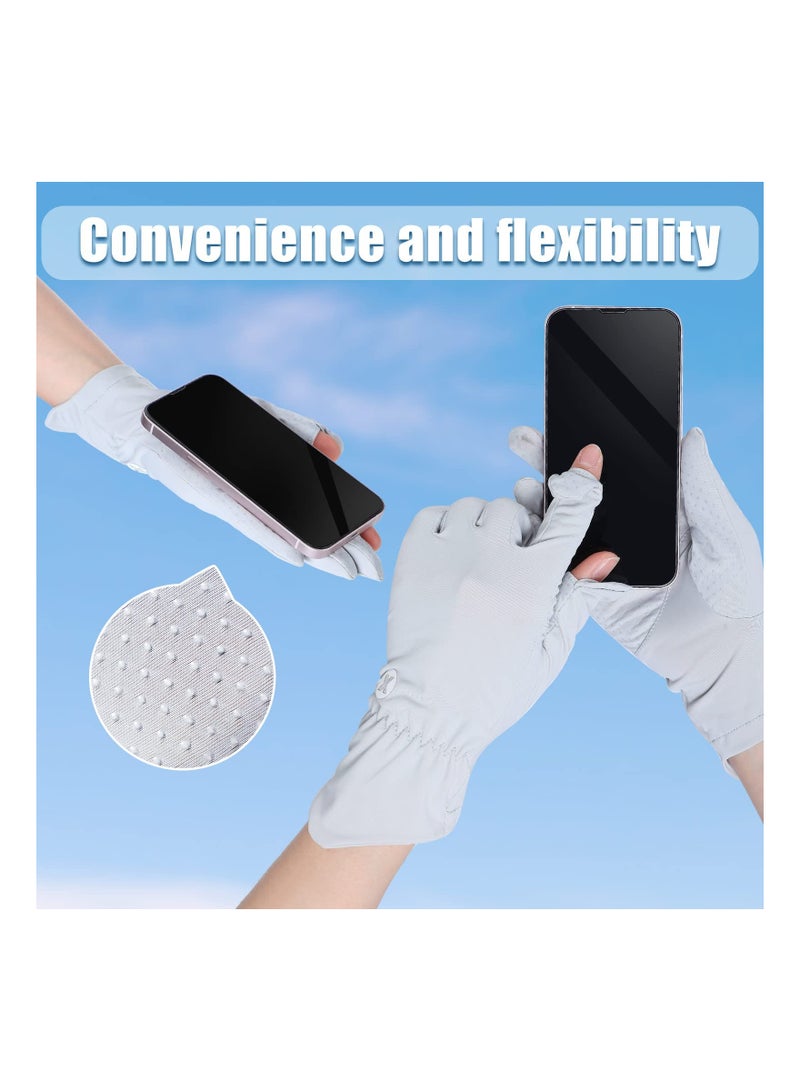 Zikra Suntown 2 Packs Women UV Sun Protection Gloves Full Finger Touchscreen Non Slip Gloves Breathable Summer Outdoor Gloves for Women wiht Best Certain Stretch (9x3.5Inches) - Image 4