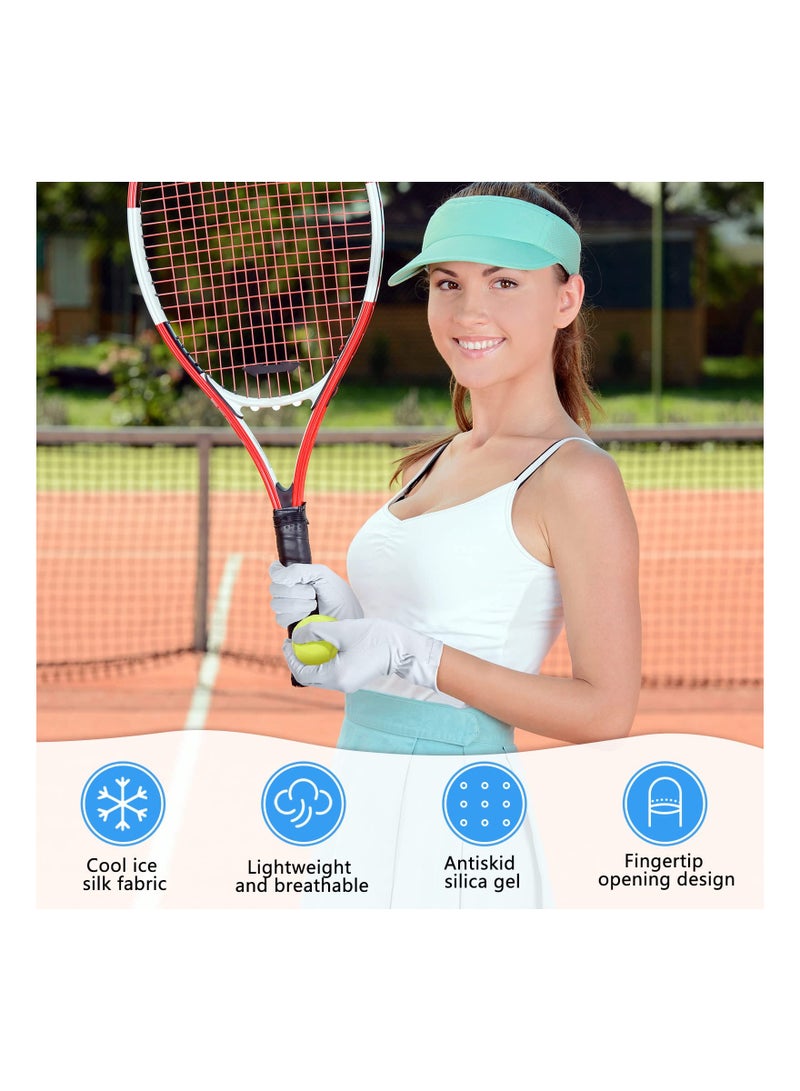 Zikra Suntown 2 Packs Women UV Sun Protection Gloves Full Finger Touchscreen Non Slip Gloves Breathable Summer Outdoor Gloves for Women wiht Best Certain Stretch (9x3.5Inches) - Image 3