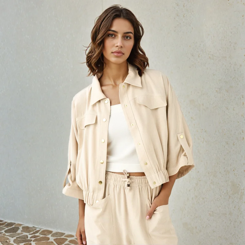 Lee Cooper Cropped Collared Jacket