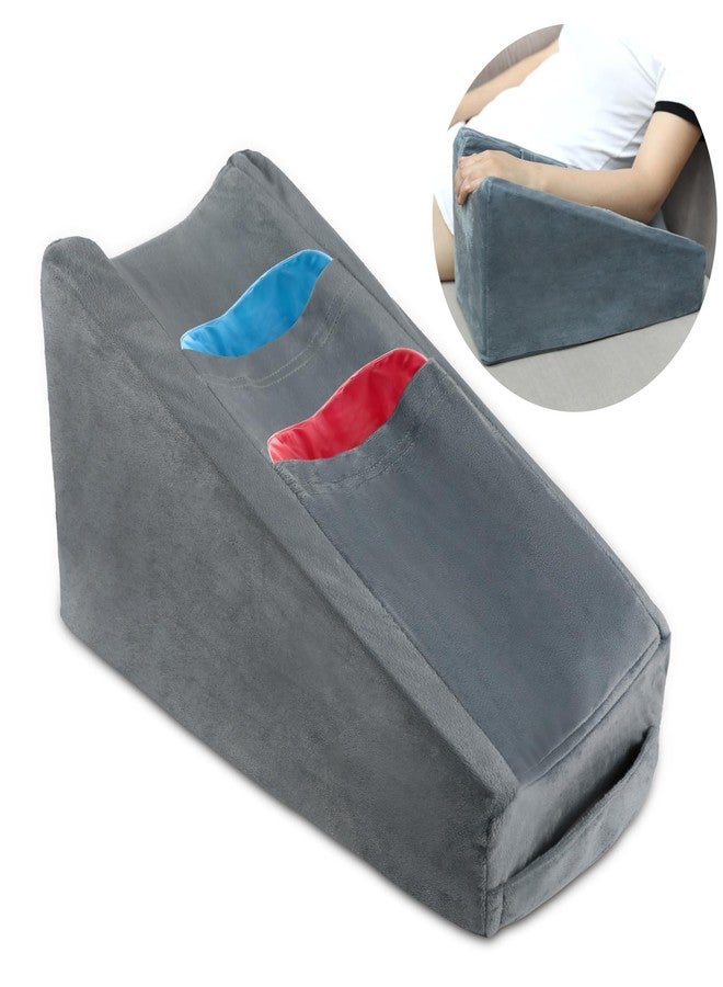 TBXONMOW Arm Elevation Pillow Arm Wedge Pillows for Adults Arm Support Pillow with Pocket for Post Surgery Elbow Rest Pillow with Removable Pillow for Sleeping(Grey) - Image 1