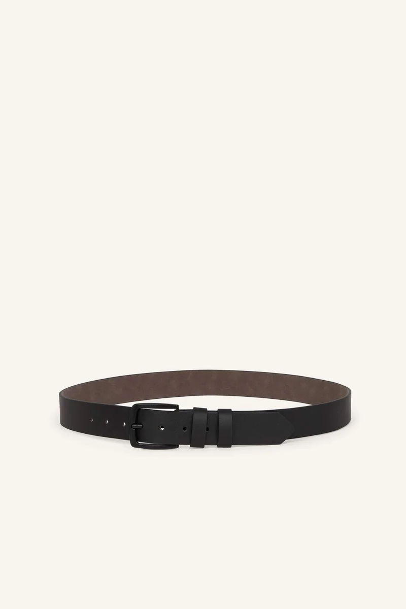 Man Rectangular Hair Clip Faux Leather Denim Belt