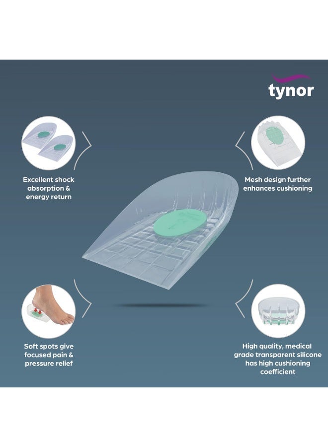 Tynor Heel Cushion Silicone, White, Medium, 1 Pair - Image 3