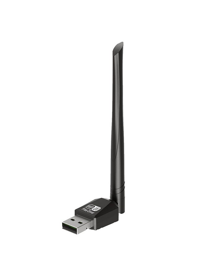 محول USB واي فاي لجهاز الكمبيوتر المكتبي واللابتوب، 300 ميجابت في الثانية، هوائي مزدوج النطاق 5dBi، يدعم ويندوز 7/10/11/لينكس (مع هوائي) - Image 1