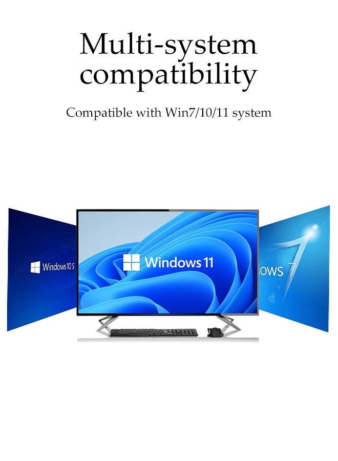 محول USB واي فاي لجهاز الكمبيوتر المكتبي واللابتوب، 300 ميجابت في الثانية، هوائي مزدوج النطاق 5dBi، يدعم ويندوز 7/10/11/لينكس (مع هوائي) - Image 3