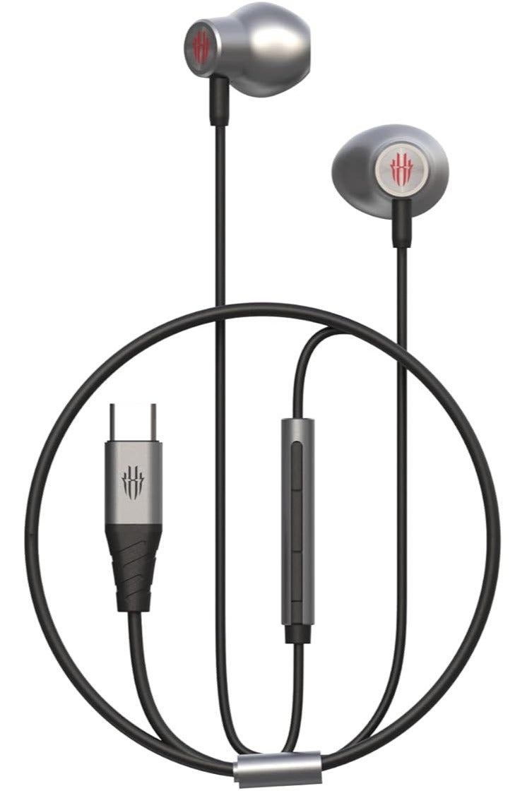 نوبيا ريد ماجيك سماعات ريد ماجيك السلكية للالعاب بمنفذ تايب-سي مع ميكروفون – سماعات أذن داخلية متوافقة مع أجهزة سامسونج جالاكسي، جوجل بيكسل، آيباد برو، وآيفون ١٥ فما فوق – مثالية للألعاب، البث المباشر، والمكالمات الصوتية - Image 1