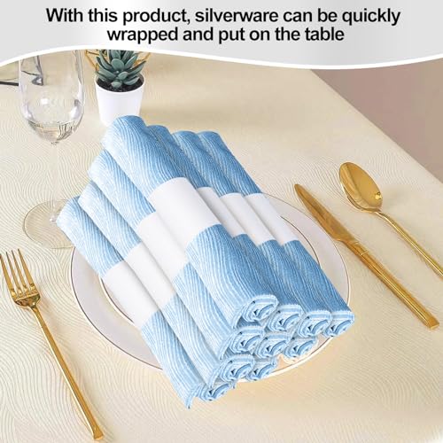 Germiwipe Napkin Bands,Paper Napkin Rings Self Adhesive,Silverware Wraps Bands (White-500 pcs) - Image 3