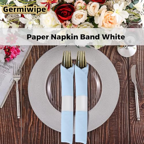 Germiwipe Napkin Bands,Paper Napkin Rings Self Adhesive,Silverware Wraps Bands (White-500 pcs) - Image 4