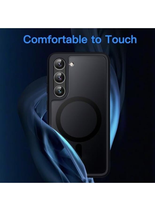 جي تيك جراب مغناطيسي لهاتف Samsung Galaxy S23 5G مقاس 6.1 بوصة متوافق مع Magsafe غطاء خلفي شفاف غير لامع مقاوم للصدمات أسود - Image 3