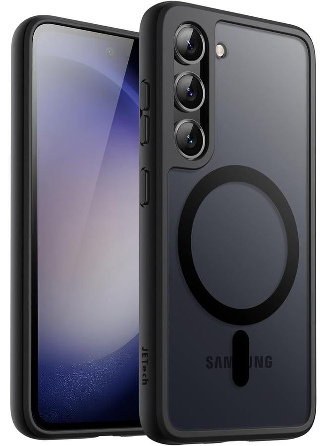 جي تيك جراب مغناطيسي لهاتف Samsung Galaxy S23 5G مقاس 6.1 بوصة متوافق مع Magsafe غطاء خلفي شفاف غير لامع مقاوم للصدمات أسود - Image 1