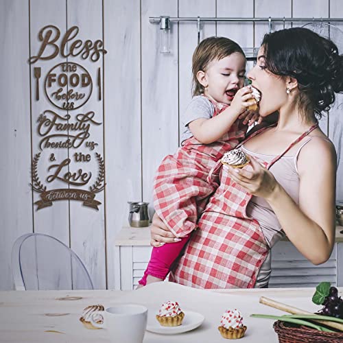 DecorSmart Wood Farmhouse Kitchen Wall Decor Decorations Dining Room Wall Decor Kitchen Signs Quotes Bless The Food Modern Farmhouse Style 129 - Image 3