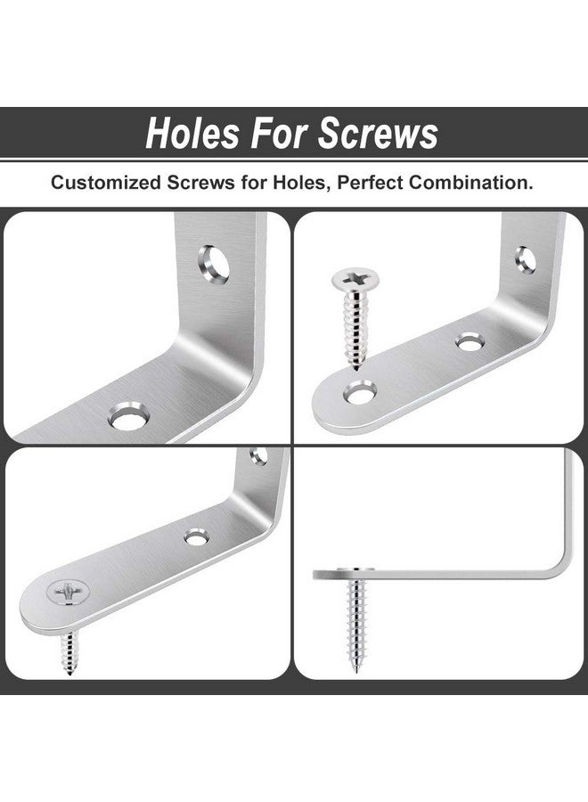 LuckIn 20-Pack Corner Brackets 2 Inch, L Brackets for Shelves, Wood, Furniture, Stainless Steel Corner Brace with Screws - Image 3