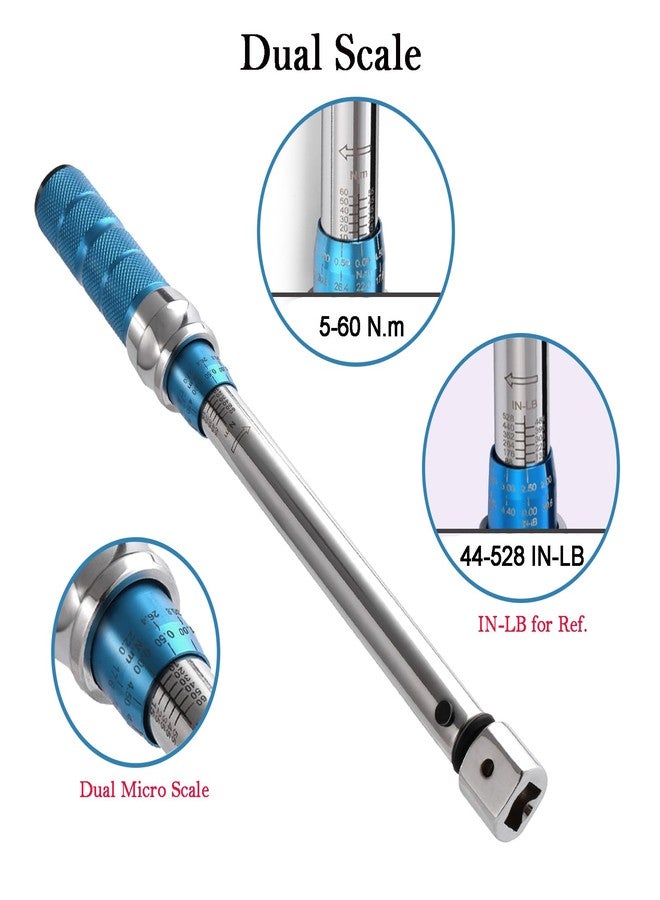 COTOUXKER Open End Adjustable Torque Wrench, 5 to 60 Nm Torque Wrench Set with 30mm Open End and 3/8 Drive Ratchet Changeable Head for Hvac Mini Split - Image 3