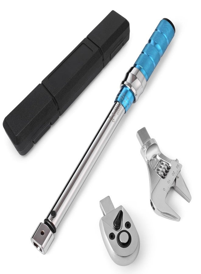 COTOUXKER Open End Adjustable Torque Wrench, 5 to 60 Nm Torque Wrench Set with 30mm Open End and 3/8 Drive Ratchet Changeable Head for Hvac Mini Split - Image 1