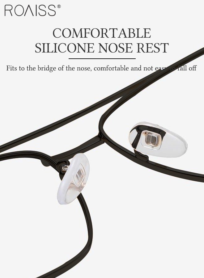 رويس نظارة حجب الضوء الأزرق، نظارة كبيرة الحجم للكمبيوتر وللقراءة والألعاب والتلفزيون والهواتف بفلتر الضوء الأزرق، نظارات الموضة المضادة لإجهاد العين والصداع للنساء والرجال، أسود - Image 5