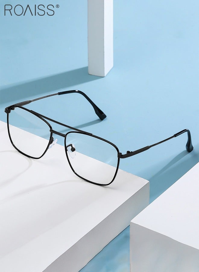 رويس نظارة حجب الضوء الأزرق، نظارة كبيرة الحجم للكمبيوتر وللقراءة والألعاب والتلفزيون والهواتف بفلتر الضوء الأزرق، نظارات الموضة المضادة لإجهاد العين والصداع للنساء والرجال، أسود - Image 3