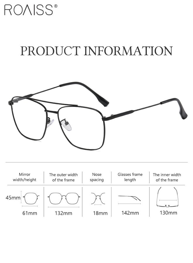 رويس نظارة حجب الضوء الأزرق، نظارة كبيرة الحجم للكمبيوتر وللقراءة والألعاب والتلفزيون والهواتف بفلتر الضوء الأزرق، نظارات الموضة المضادة لإجهاد العين والصداع للنساء والرجال، أسود - Image 4